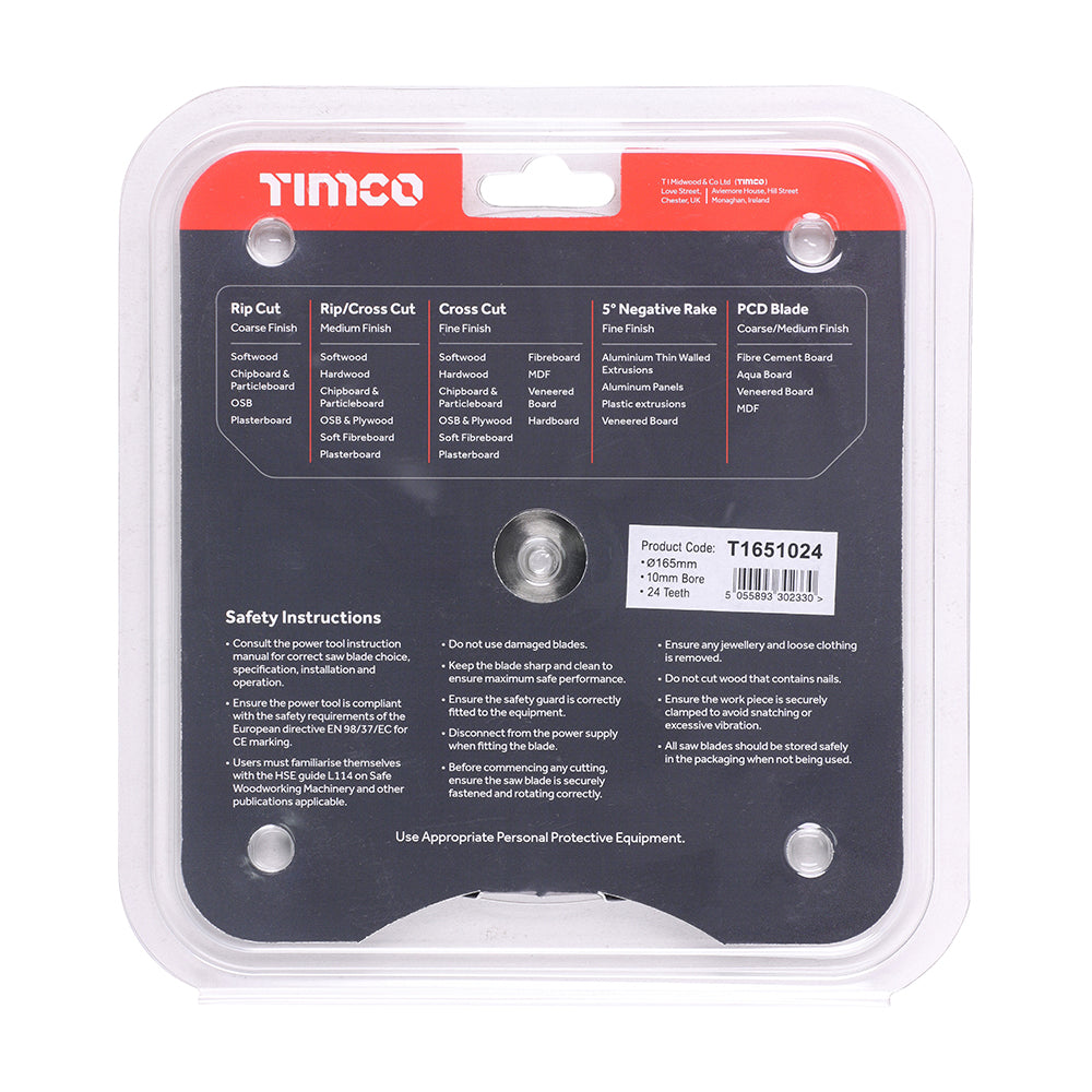 Handheld Cordless Circular Saw Blade | 165 x 10 x 24T additional image 3