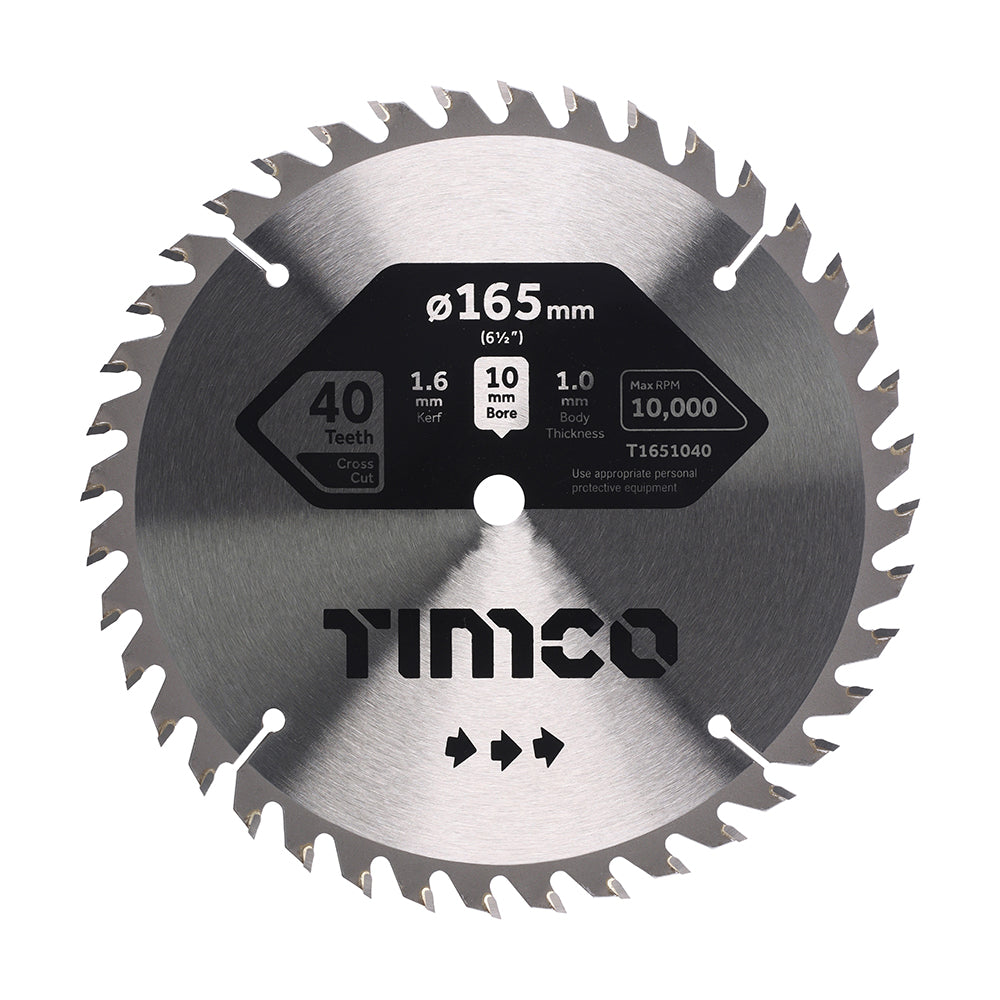 Handheld Cordless Circular Saw Blade | 165 x 10 x 40T product image