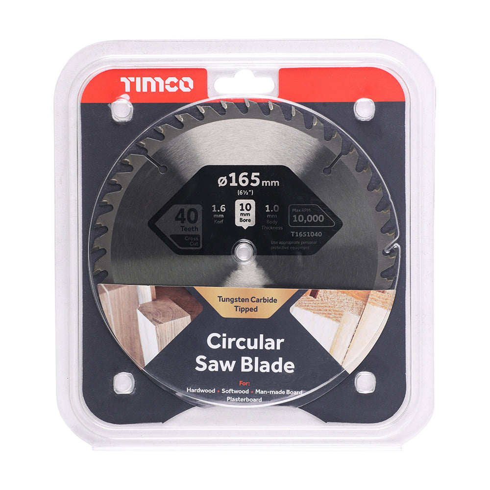 Handheld Cordless Circular Saw Blade | 165 x 10 x 40T additional image 2