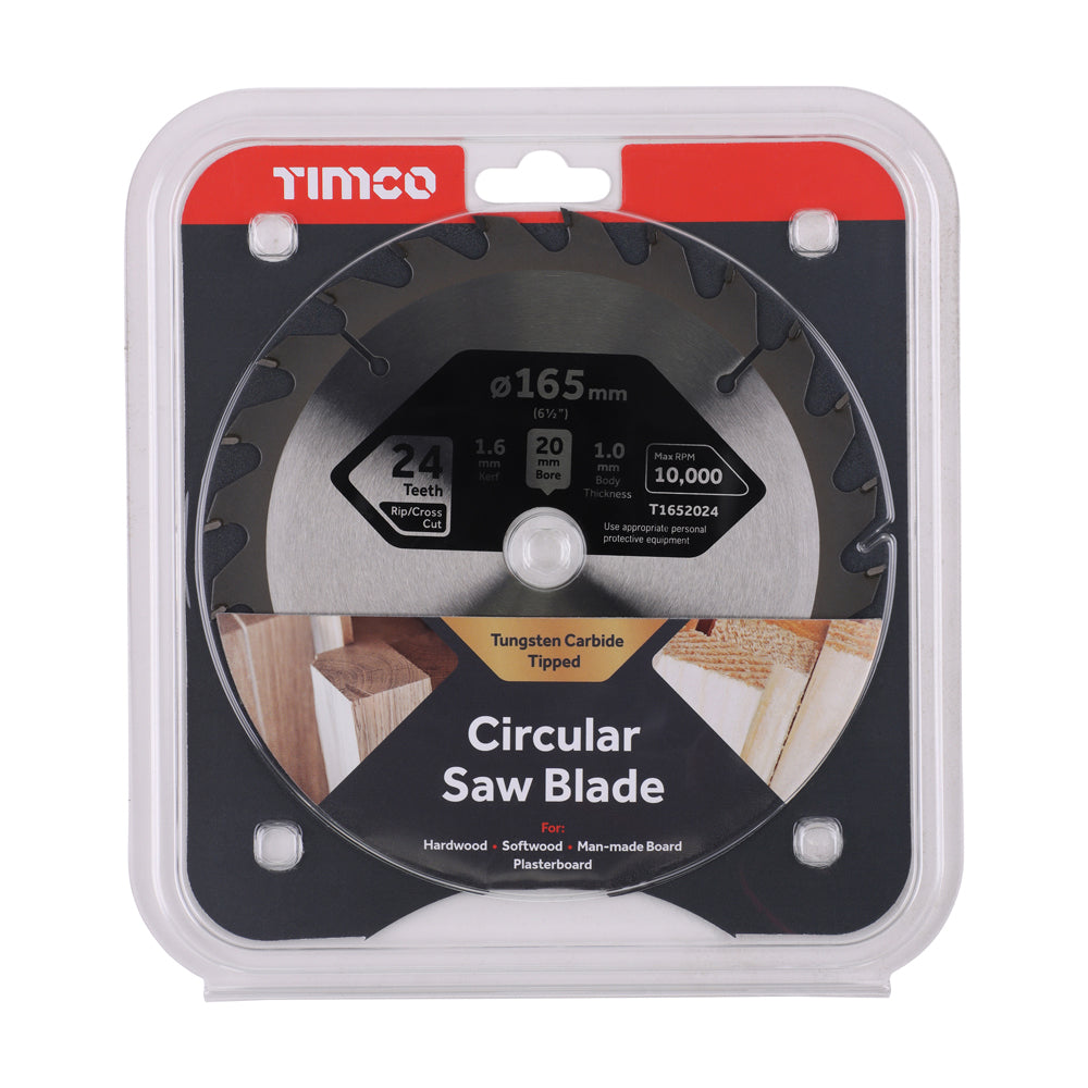Handheld Cordless Circular Saw Blade | 165 x 20 x 24T additional image 2