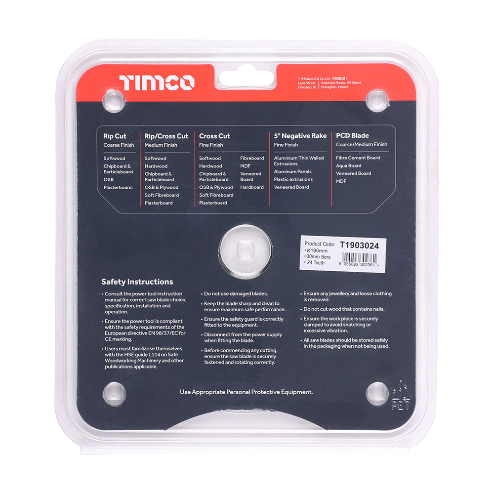 Handheld Cordless Circular Saw Blade | 190 x 30 x 24T additional image 3