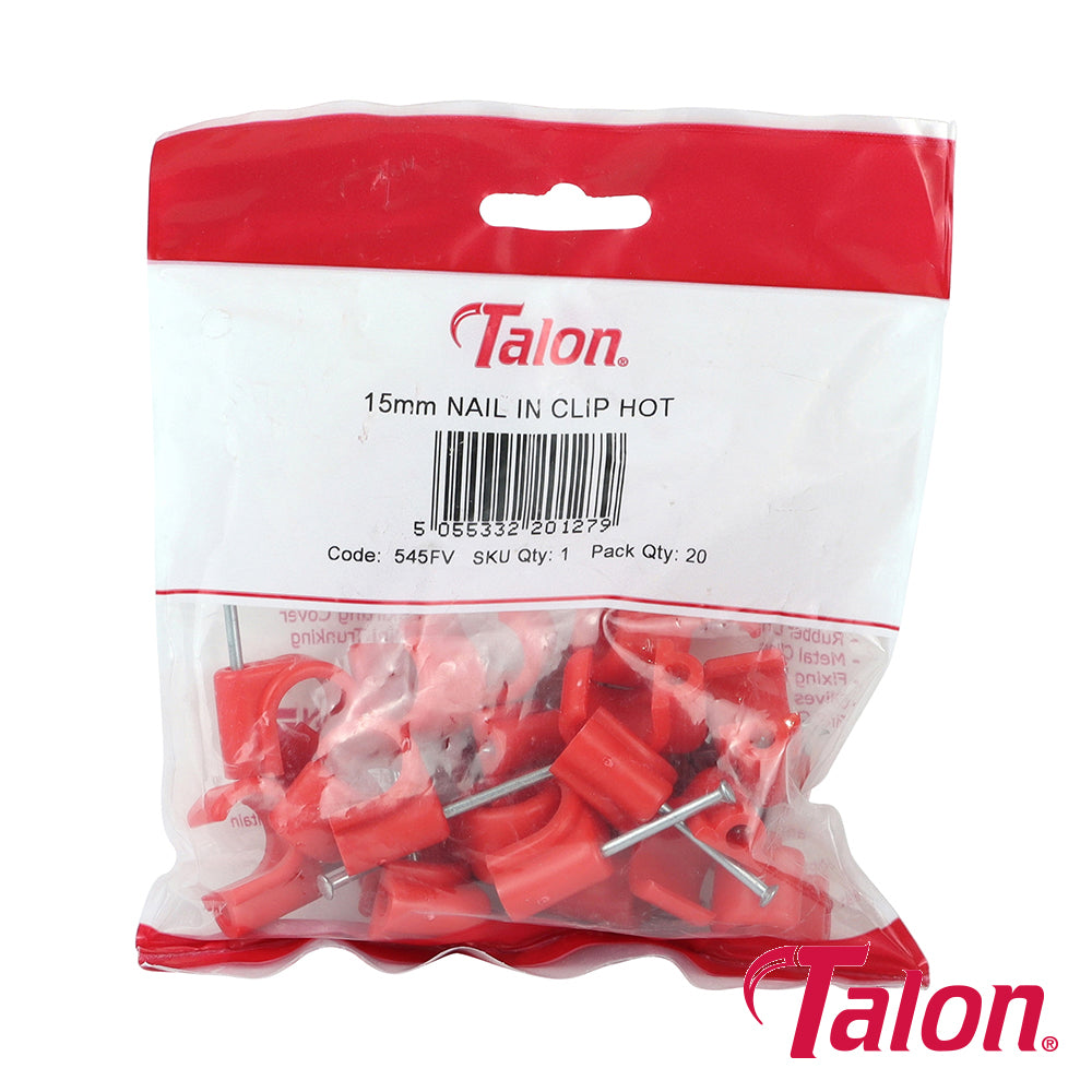 Nail In Pipe Clip - Red - NCH15/20 | 15mm additional image 2