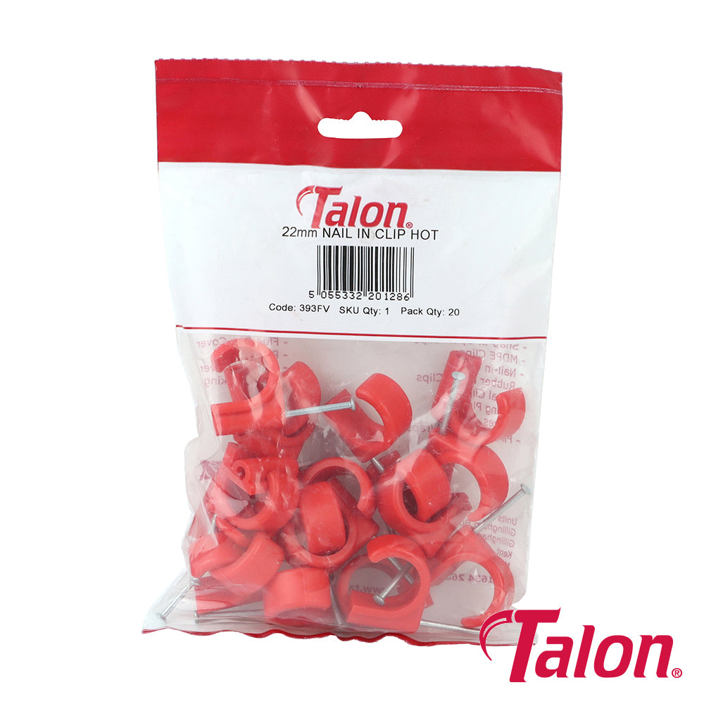 Nail In Pipe Clip - Red - NCH22/20 | 22mm additional image 2