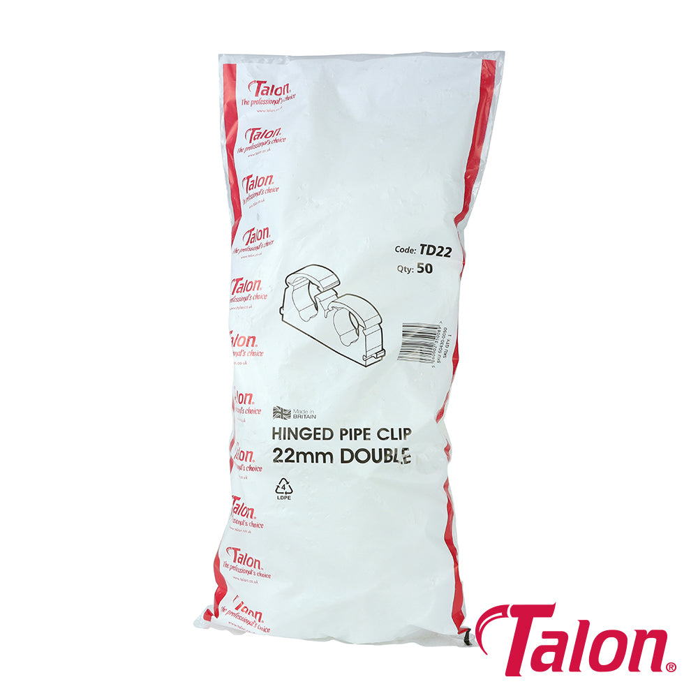 Double Hinged Clip - White - TD22 | 22mm additional image 2