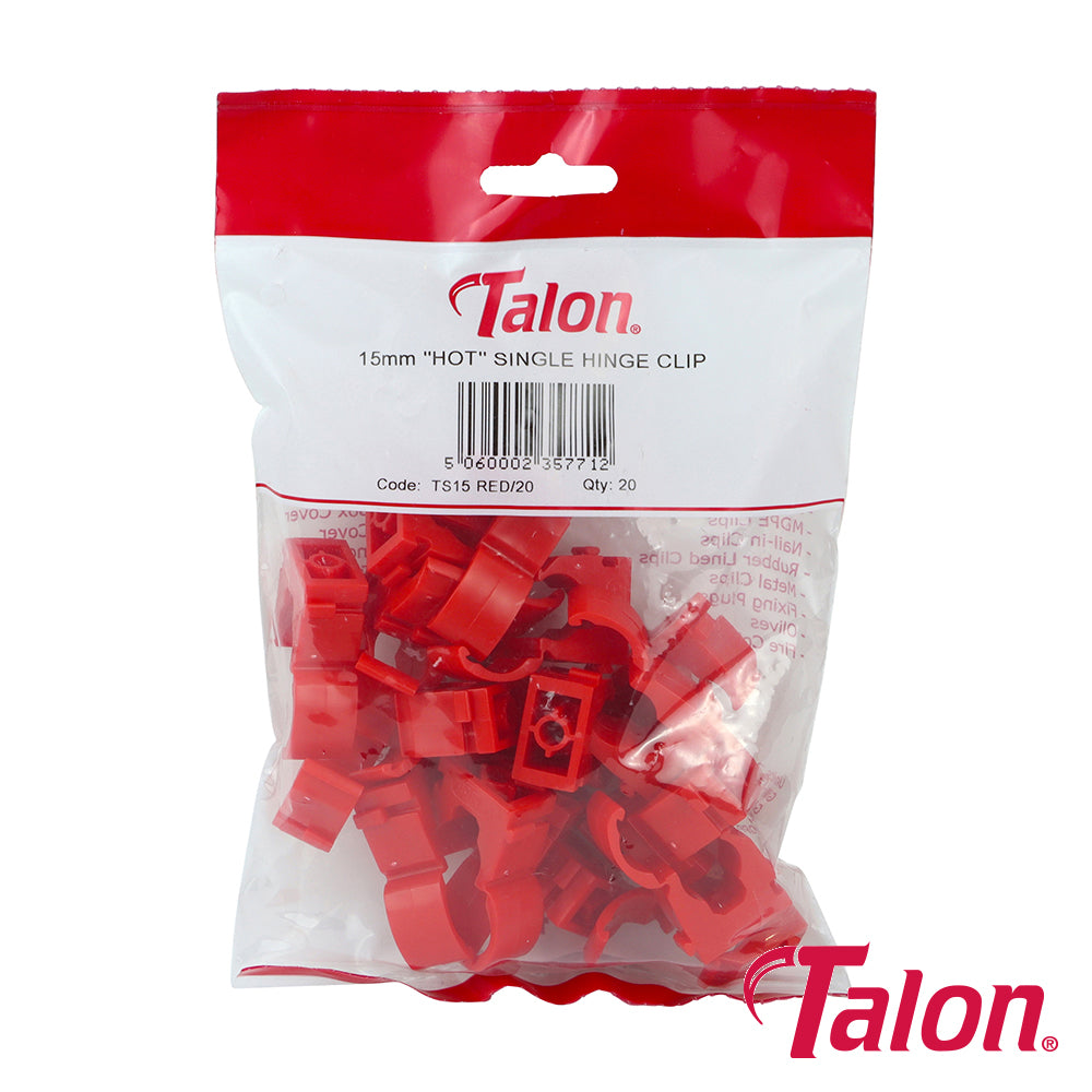 Single Hinged ID Clip - Red - TS15RED20 | 15mm additional image 2