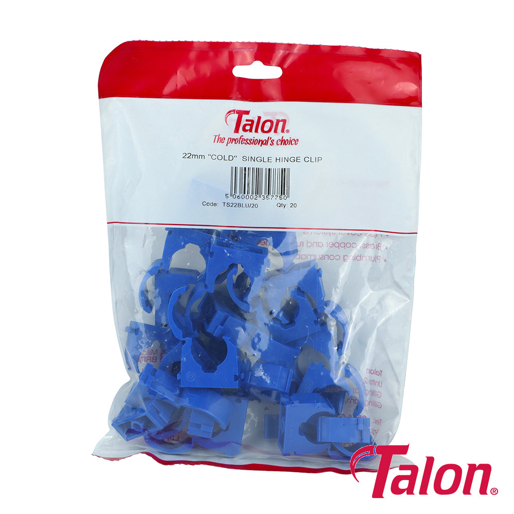 Single Hinged ID Clip - Blue - TS22BLU20 | 22mm additional image 2