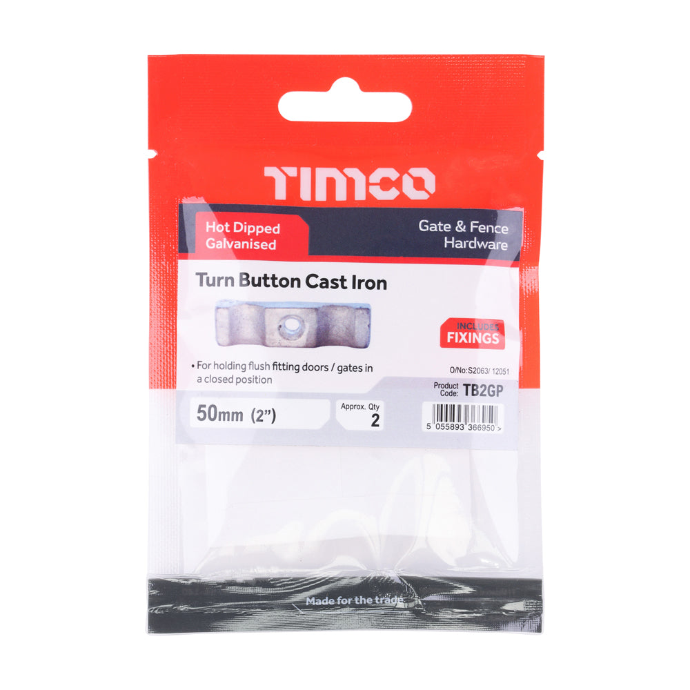 Turn Buttons - Hot Dipped Galvanised | 2" | TIMpac additional image 2