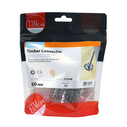 Timber Connectors - Double Sided - Galvanised | 50mm / M12 additional image 3