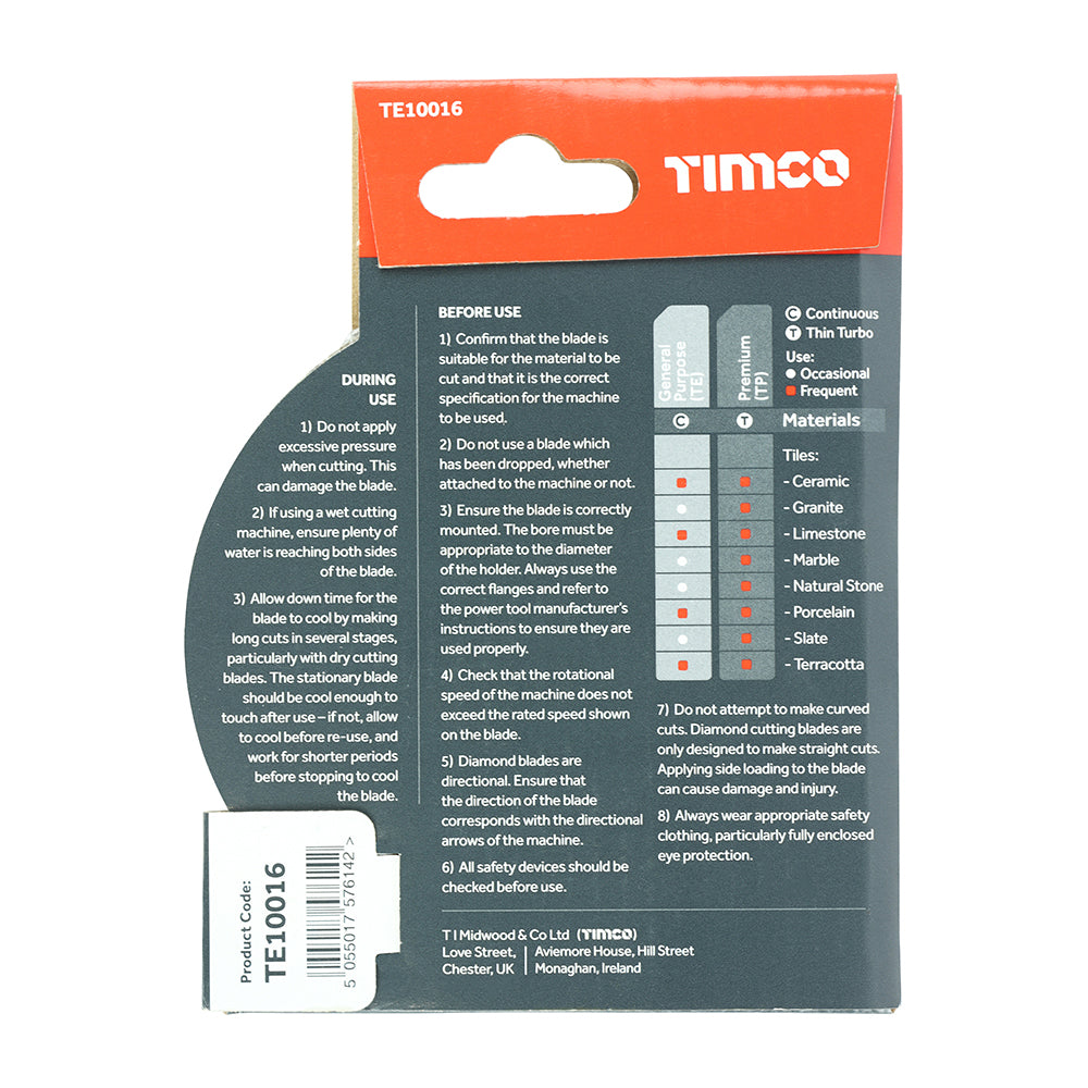 General Purpose Tile & Ceramic Diamond Blade - Continuous | 100 x 16.0 additional image 3