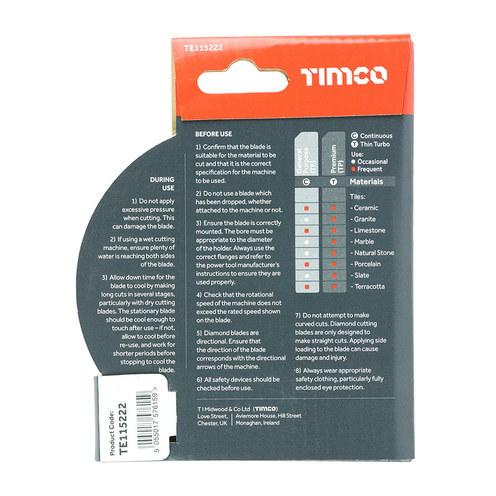 General Purpose Tile & Ceramic Diamond Blade - Continuous | 115 x 22.2 additional image 3