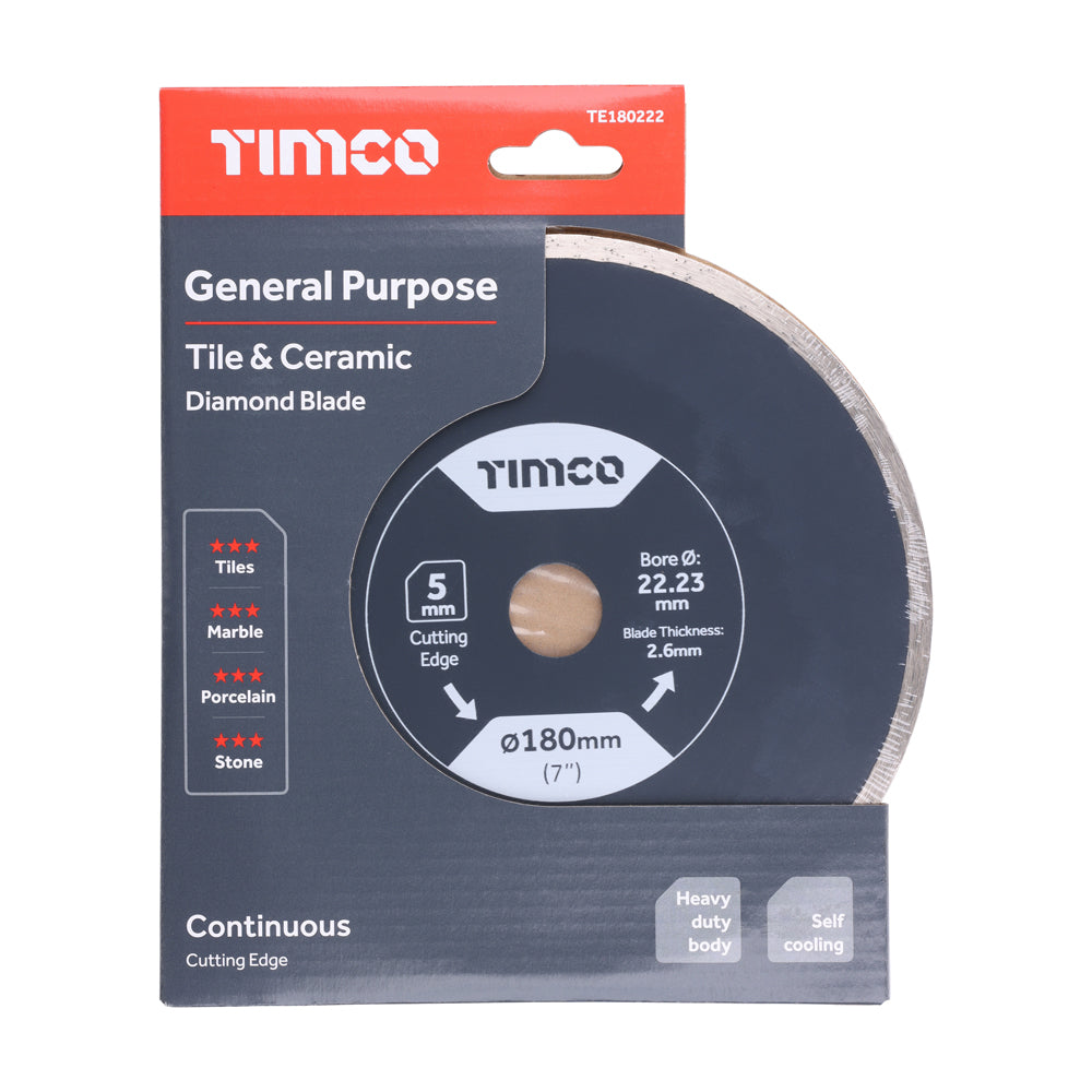 General Purpose Tile & Ceramic Diamond Blade - Continuous | 180 x 22.2 additional image 2