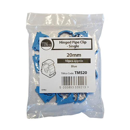 MDPE Pipe Clips - Hinged - Single | 20mm additional image 2