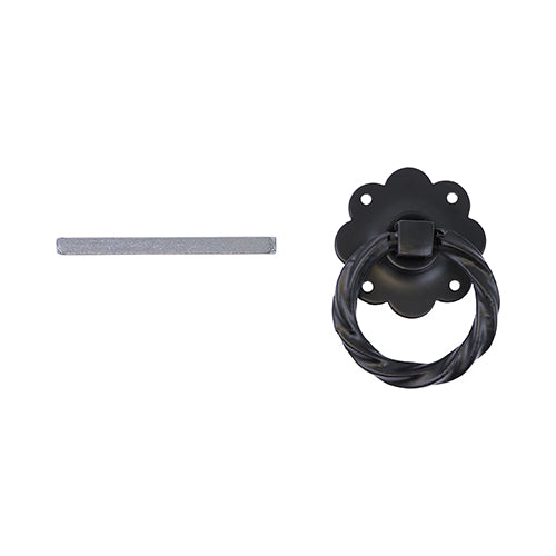Ring Gate Latch - Twisted - Black | 6" | Bag | 1 Each | TRGL6BP additional image 2