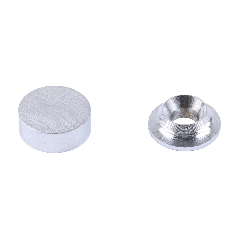 Threaded Screw Caps - Solid Brass - Satin Chrome | 14mm additional image 3