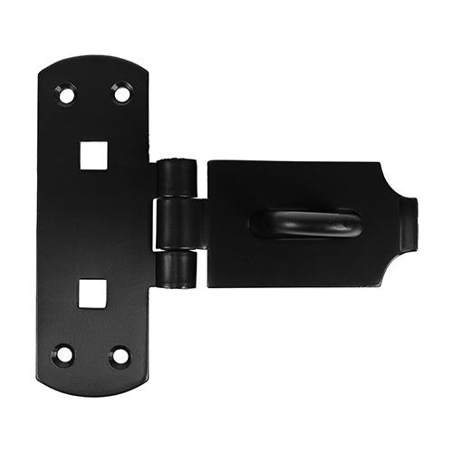 Vertical Pattern Bolt On Hasp & Staple - Heavy Duty - Black | 6" | Bag | 1 Each | VHS6BB product image