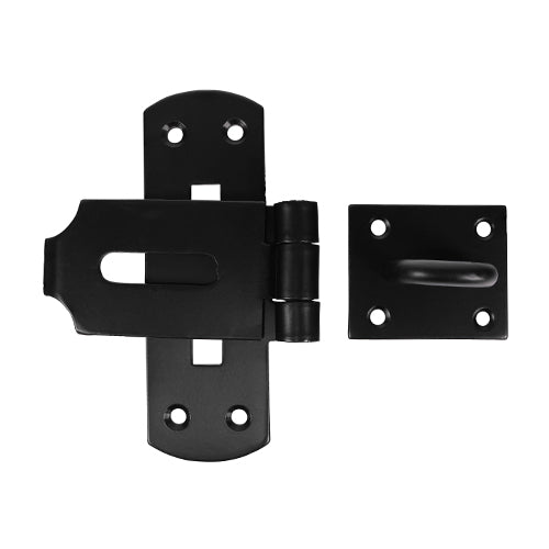 Vertical Pattern Bolt On Hasp & Staple - Heavy Duty - Black | 6" | Bag | 1 Each | VHS6BB additional image 2