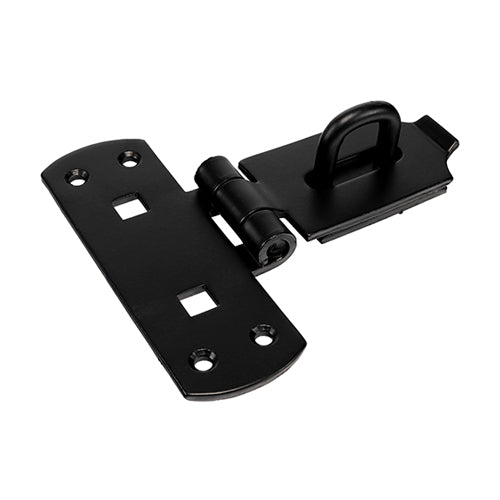 Vertical Pattern Bolt On Hasp & Staple - Heavy Duty - Black | 6" | Bag | 1 Each | VHS6BB additional image 3