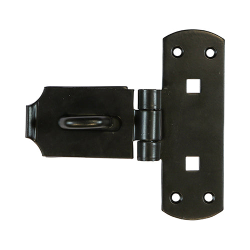Vertical Pattern Bolt On Hasp & Staple - Heavy Duty - Black | 6" | Bag | 1 Each | VHS6BP product image