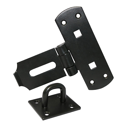 Vertical Pattern Bolt On Hasp & Staple - Heavy Duty - Black | 6" | Bag | 1 Each | VHS6BP additional image 2