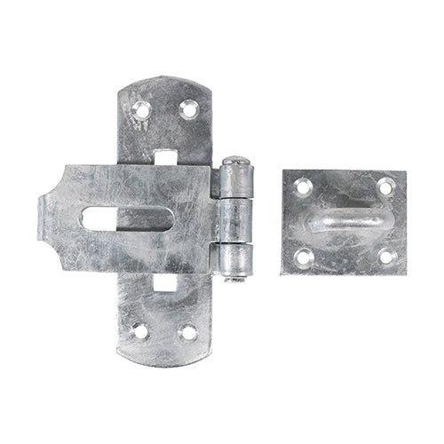 Vertical Pattern Bolt On Hasp & Staple - Heavy Duty - Hot Dipped Galvanised | 6" | Bag | 1 Each | VHS6GB additional image 2