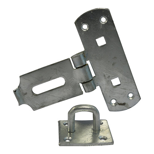Vertical Pattern Bolt On Hasp & Staple - Heavy Duty - Hot Dipped Galvanised | 6" | Bag | 1 Each | VHS6GP additional image 2