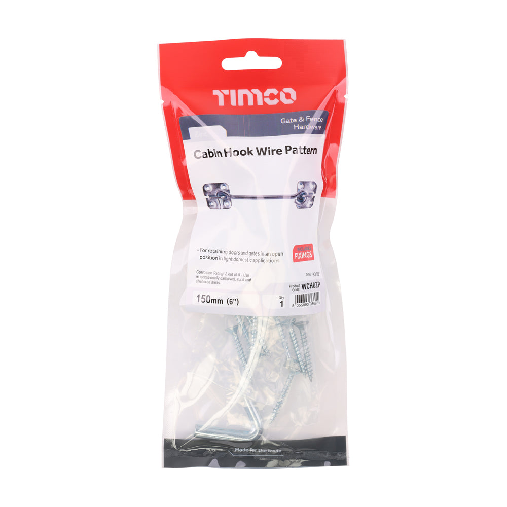 Cabin Hooks - Wire Pattern - Zinc | 6" | TIMpac additional image 2