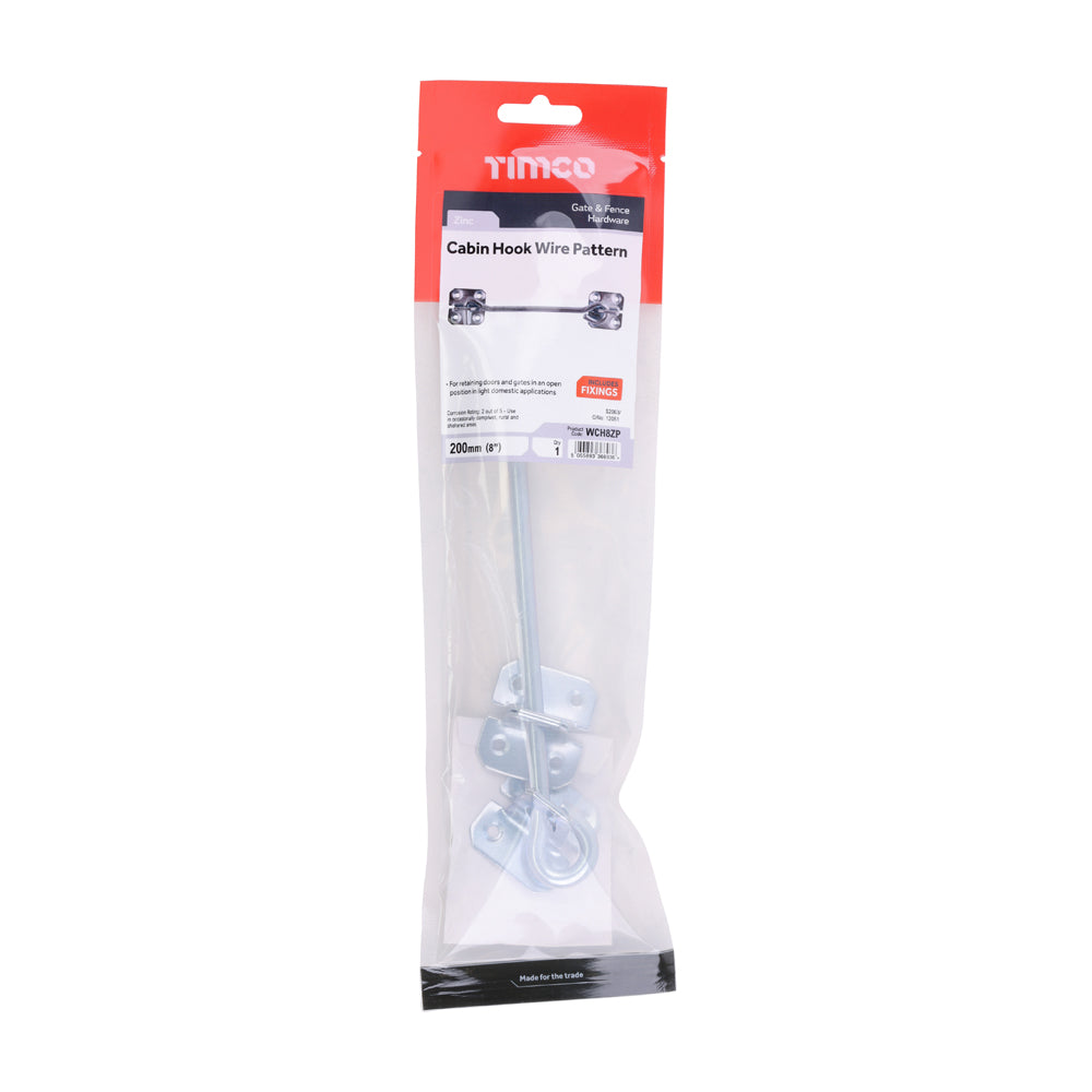 Cabin Hooks - Wire Pattern - Zinc | 8" | TIMpac additional image 2