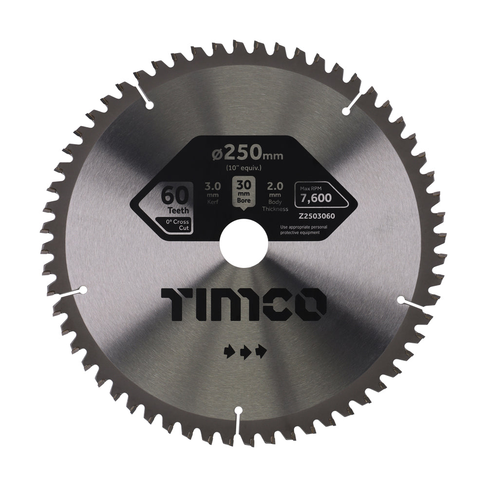 0° Mitre Saw Blade | 250 x 30 x 60T product image